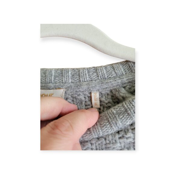 Barbour Ursula Grey 100% Lambswool Cozy British Heritage Knit Sweater - Picture 7 of 11